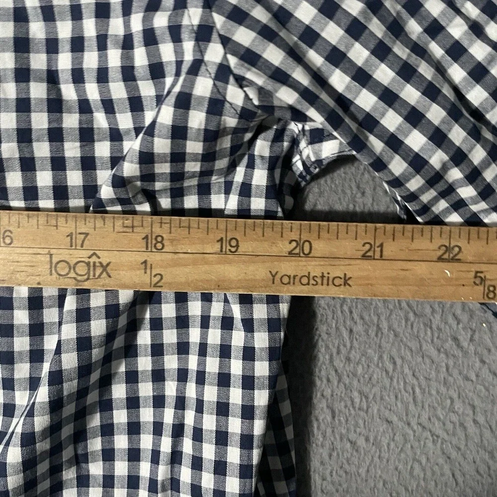Banana Republic Shirt‎ Adult Large Black White Check Slim Fit Button Up Mens